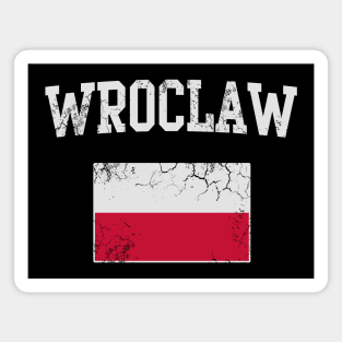 Retro Wroclaw Poland Polish Polska Polski Flag Magnet